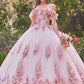 Ladivine 15701 Floral Off the Shoulder A-line Quince Ball Gown