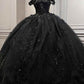 Ladivine 15702 Floral Off the Shoulder Floral Quince Ball Gown