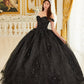 Ladivine 15702 Floral Off the Shoulder Floral Quince Ball Gown