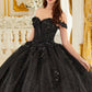 Ladivine 15702 Floral Off the Shoulder Floral Quince Ball Gown