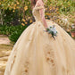 Ladivine 15702 Floral Off the Shoulder Floral Quince Ball Gown