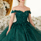 Ladivine 15702 Floral Off the Shoulder Floral Quince Ball Gown
