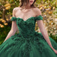 Ladivine 15702 Floral Off the Shoulder Floral Quince Ball Gown
