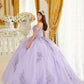 Ladivine 15702 Floral Off the Shoulder Floral Quince Ball Gown