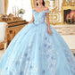 Ladivine 15713 Long Off the Shoulder A-Line Floral Applique Ball Gown