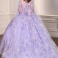 Ladivine 15719 Long Poofy Quinceanera Gown With Tulle Cape
