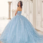Ladivine 15719 Long Poofy Quinceanera Gown With Tulle Cape