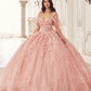Ladivine 15719 Long Poofy Quinceanera Gown With Tulle Cape