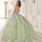 Ladivine 15722 Long Poofy A-Line Quinceanera Dress with Puffy Sleeves