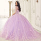 Ladivine 15723 Long Poofy A-Line Quinceanera Gown with Tulle Cape
