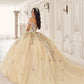 Ladivine 15724 Floral Lace Applique Quinceanera Gown Removable Capelet