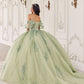 Ladivine 15725 Off Shoulder Half Sleeve Poofy Quinceanera Gown
