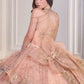 Ladivine 15727 Breathtaking Ball Gown Shimmering Tulle Layers