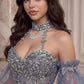 Ladivine 15741 Sweetheart Neckline Choker Strap Quinceanera Gown