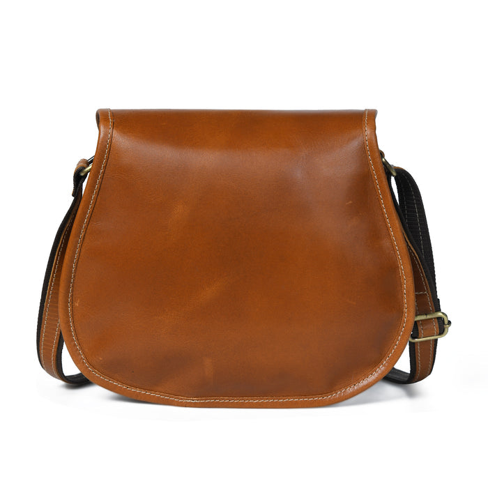 Classy Leather Bags 2-pocket leather sling for women, crossbody bag with adjustable strap
