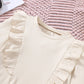 Children's Ruffle Trim Ribbed Top & Corduroy Pants Set - Farnelli