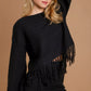 Umgee Crochet Knit Crop Top with Frey Hem - Farnelli