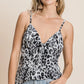 BiBi Leopard Printed Gauze Knit Twist Front Detailed Cami - Farnelli