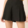 Mittoshop Side Invisible Zipper Pleated Shorts - Black