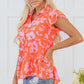 Karla Floral Collared Button Blouse - Farnelli
