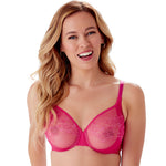 Gossard Glossies Lace Hot Pink Sheer Mesh Molded Bra-0