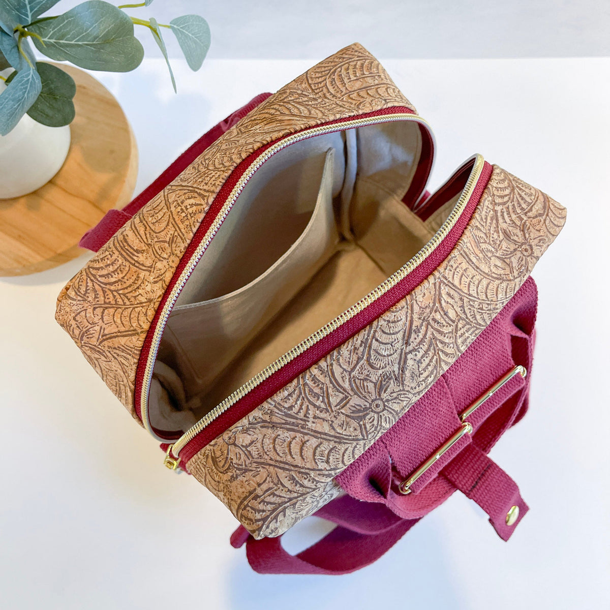 Carry Courage GAME CHANGER mini backpack in paisley print, front view