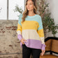 Sew In Love Full Size Color Block Exposed Seam Sweater - Farnelli