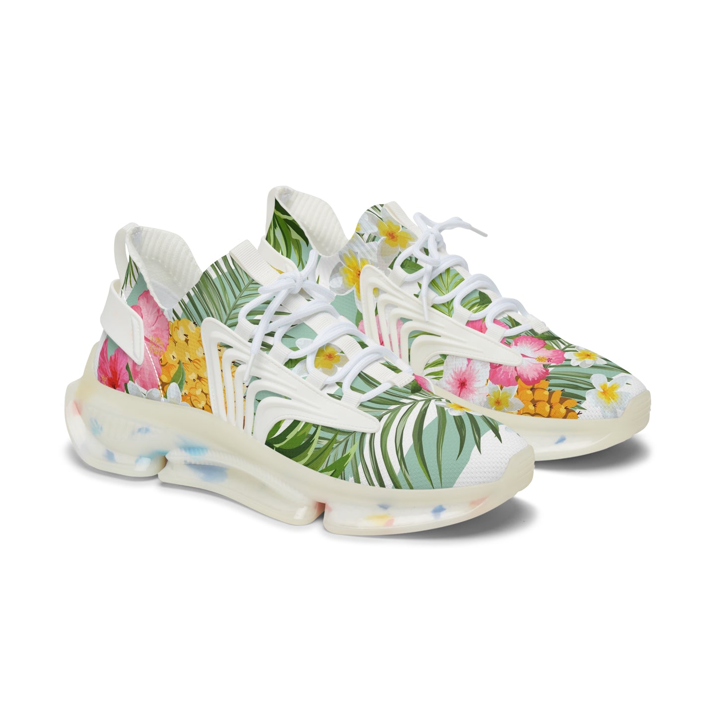 Tropical Women's Mesh Sneakers for Summer Vibes, Floral Athletic Shoes, Stylish Comfortable Sneakers, Beach Footwear, Gift for Her