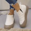 Warm Plush Lined Ankle Boots - White