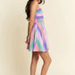 Davi & Dani Multi Color Ombre Printed Bodice Button Up Dress - Farnelli