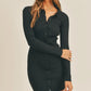 Mable Button Up Ribbed Mini Shirt Dress - Farnelli