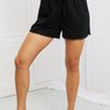 Zenana Seaside Full Size Linen Shorts - Black