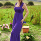 Davi & Dani Smocked Bodice Strap Ruffle Tie Belt Jumpsuit - Farnelli