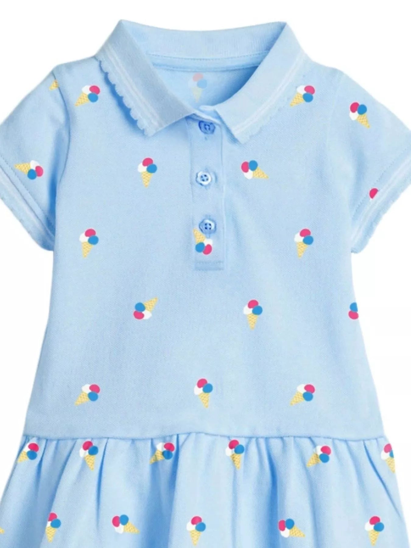 Children's Button Detail Short Sleeve Dress - Farnelli