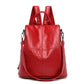 Large capacity Rirati female spring soft leather backpack with multiple compartments and adjustable straps, stylish and functional.