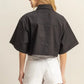 HYFVE Front Pockets Poplin Collared Neck Crop Shirt - Farnelli