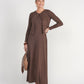 Sleeveless Ribbed Dress- Chocolate