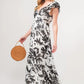 And The Why Ruffled Sleeve Tiered Floral Print Maxi Dress - Farnelli
