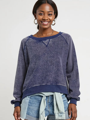 Umgee Mineral Wash French Terry Sweatshirt - Farnelli
