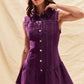 SO ME Button Down Sleeveless Collared Game Day Mini Dress - Farnelli