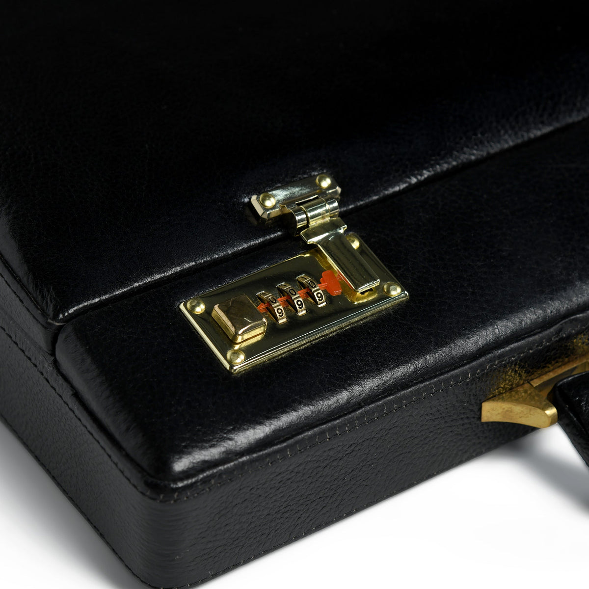 Black office suitcase briefcase by Classy Leather Bags with sturdy handle and professional design for business travel.
