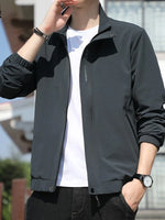 Men's Plus Size Zip Up Long Sleeve Jacket - Farnelli