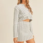 MABLE Houndstooth Cropped Knit Cardigan and Mini Skirt Set - Farnelli