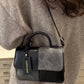 Color Block Flap Crossbody Bag with Top Handle - Farnelli