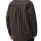 Men's Plus Size Striped Button Up Long Sleeve Shirt - Farnelli