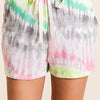 BiBi Tie Dye Print Shorts With Twill Tape Drawstring - MULTI