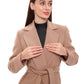 Geneva Classic Wraparound Wool Blend Overcoat in Camel