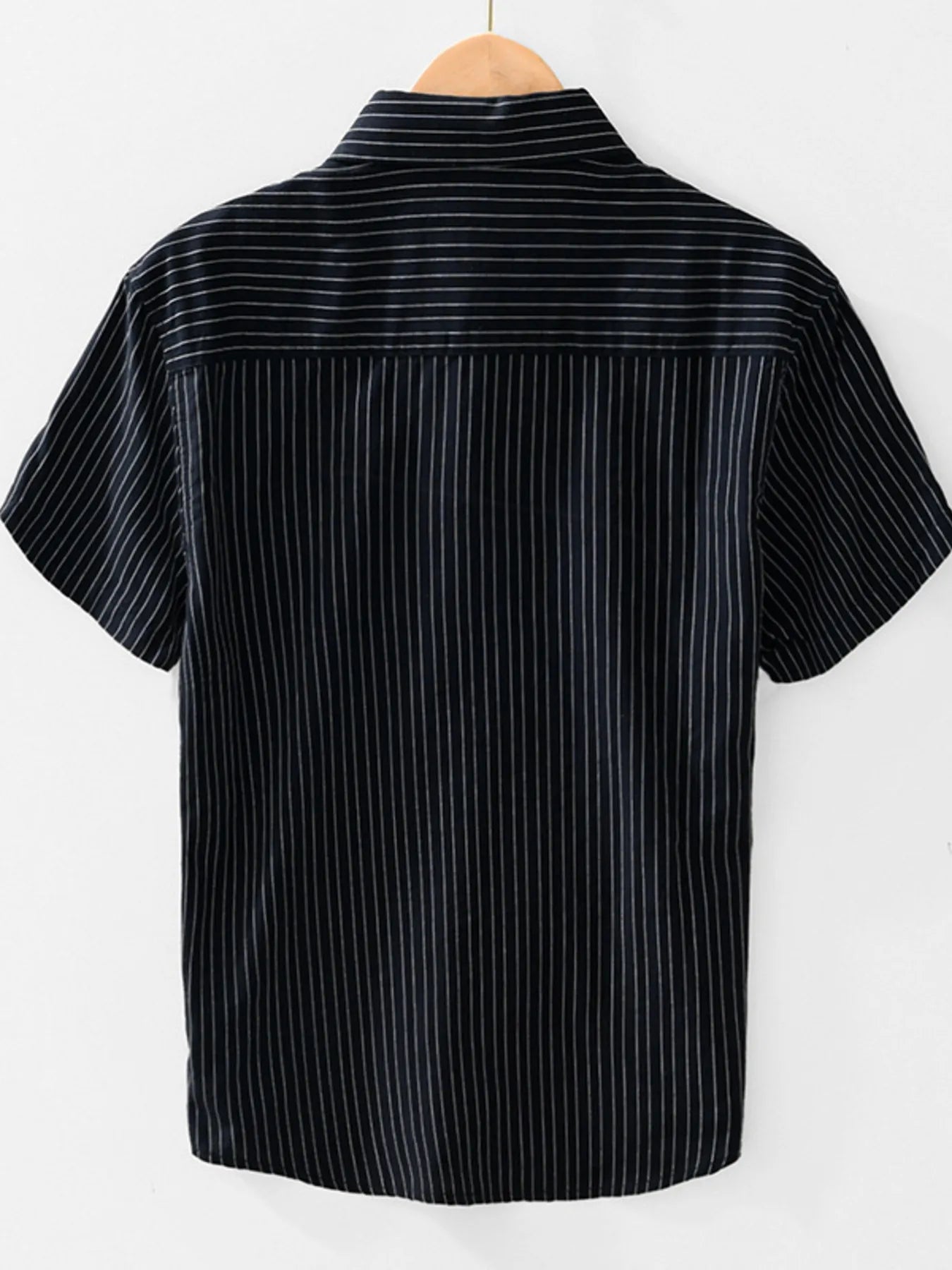 Men's Striped Button Up Short Sleeve Shirt - Farnelli
