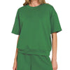 Zenana Scuba Short Sleeve Top & Shorts Set - DK GREEN