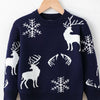 Children's Reindeer & Snowflake Knit Sweater - Navy Blue